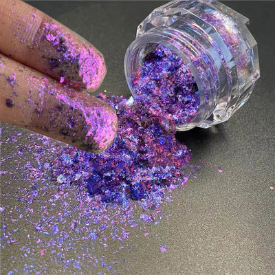 1jar Plating Aurora Chrome Nail Powder High-Gloss Moonlight Mirror Fine Glitter Pigment Aurora Pearl  Rubbing Dust Chrome Nails