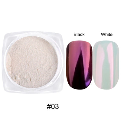 1jar Plating Aurora Chrome Nail Powder High-Gloss Moonlight Mirror Fine Glitter Pigment Aurora Pearl  Rubbing Dust Chrome Nails