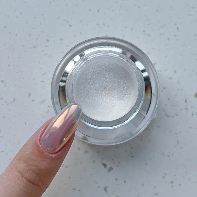1jar Plating Aurora Chrome Nail Powder High-Gloss Moonlight Mirror Fine Glitter Pigment Aurora Pearl  Rubbing Dust Chrome Nails