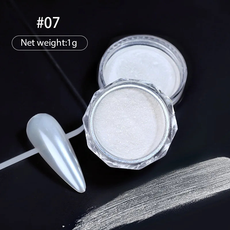 1jar Plating Aurora Chrome Nail Powder High-Gloss Moonlight Mirror Fine Glitter Pigment Aurora Pearl  Rubbing Dust Chrome Nails