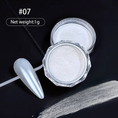 1jar Plating Aurora Chrome Nail Powder High-Gloss Moonlight Mirror Fine Glitter Pigment Aurora Pearl  Rubbing Dust Chrome Nails