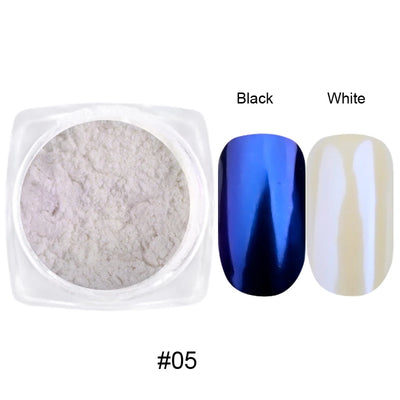 1jar Plating Aurora Chrome Nail Powder High-Gloss Moonlight Mirror Fine Glitter Pigment Aurora Pearl  Rubbing Dust Chrome Nails