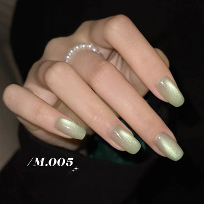 MIANEL 12ML 1-10pcs Summer New Style Blue Glass Bead Cat Eye Gel Nail Polish Blue Crystal Nail Polish Blue Nails White Nails