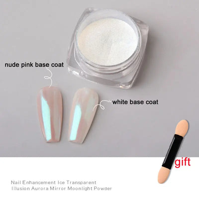 1jar Plating Aurora Chrome Nail Powder High-Gloss Moonlight Mirror Fine Glitter Pigment Aurora Pearl  Rubbing Dust Chrome Nails