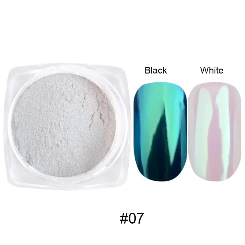 1jar Plating Aurora Chrome Nail Powder High-Gloss Moonlight Mirror Fine Glitter Pigment Aurora Pearl  Rubbing Dust Chrome Nails