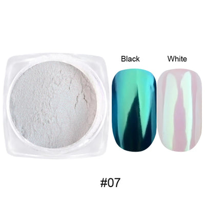 1jar Plating Aurora Chrome Nail Powder High-Gloss Moonlight Mirror Fine Glitter Pigment Aurora Pearl  Rubbing Dust Chrome Nails