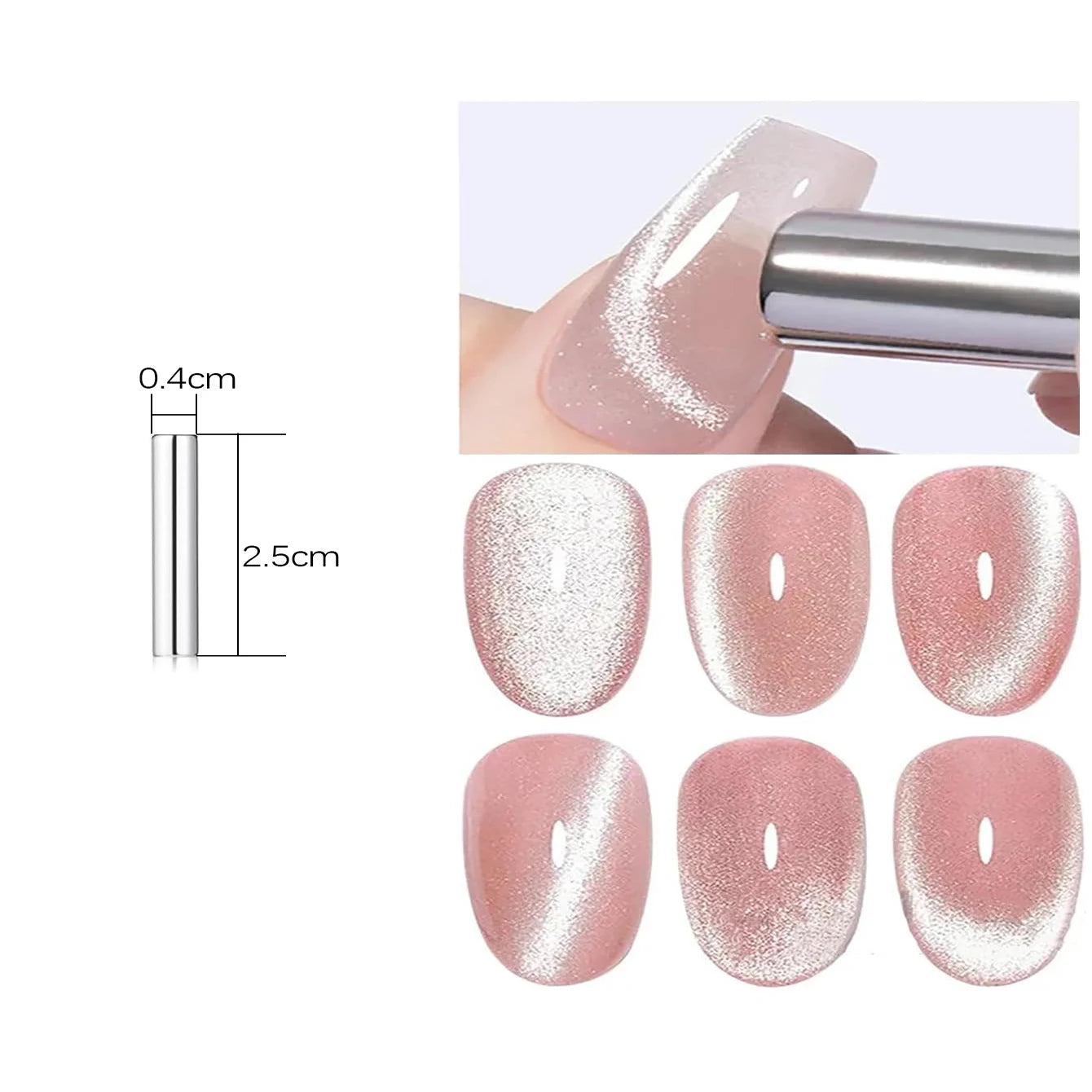 MIANEL 12ML 1-10pcs Summer New Style Blue Glass Bead Cat Eye Gel Nail Polish Blue Crystal Nail Polish Blue Nails White Nails