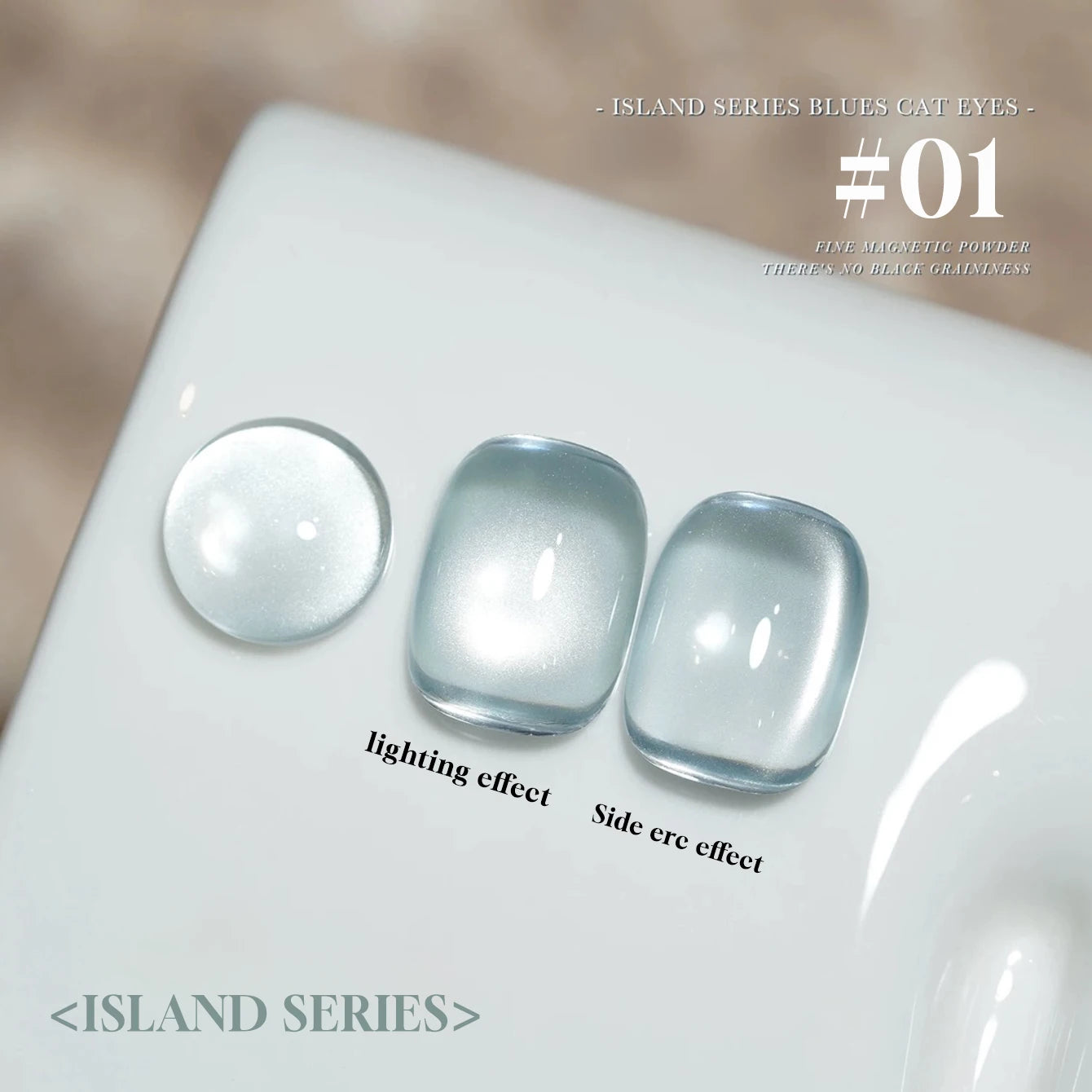 MIANEL 12ML 1-10pcs Summer New Style Blue Glass Bead Cat Eye Gel Nail Polish Blue Crystal Nail Polish Blue Nails White Nails