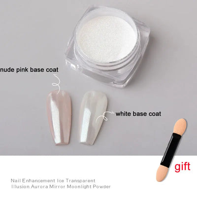 1jar Plating Aurora Chrome Nail Powder High-Gloss Moonlight Mirror Fine Glitter Pigment Aurora Pearl  Rubbing Dust Chrome Nails