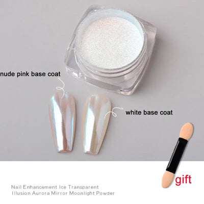 1jar Plating Aurora Chrome Nail Powder High-Gloss Moonlight Mirror Fine Glitter Pigment Aurora Pearl  Rubbing Dust Chrome Nails