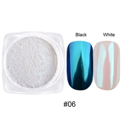 1jar Plating Aurora Chrome Nail Powder High-Gloss Moonlight Mirror Fine Glitter Pigment Aurora Pearl  Rubbing Dust Chrome Nails