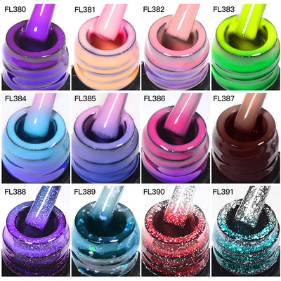 FOUR LILY 7ml Thermal Nail Gel Polish 3 Colors Changing Semi Permanent Soak Off UV/LED Nail Supplies Gel for Manicure Design