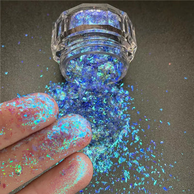 1jar Plating Aurora Chrome Nail Powder High-Gloss Moonlight Mirror Fine Glitter Pigment Aurora Pearl  Rubbing Dust Chrome Nails