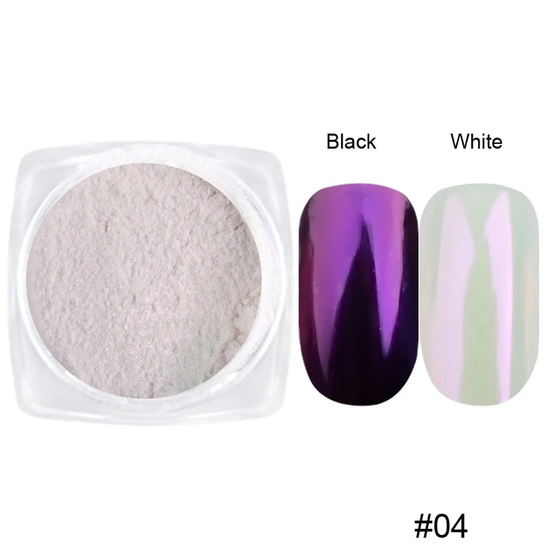 1jar Plating Aurora Chrome Nail Powder High-Gloss Moonlight Mirror Fine Glitter Pigment Aurora Pearl  Rubbing Dust Chrome Nails