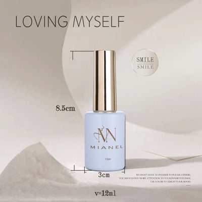 MIANEL 12ML 1-10pcs Summer New Style Blue Glass Bead Cat Eye Gel Nail Polish Blue Crystal Nail Polish Blue Nails White Nails