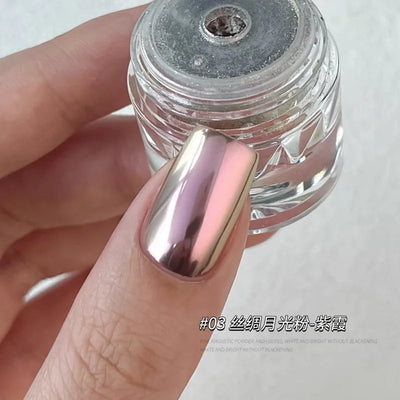 1jar Plating Aurora Chrome Nail Powder High-Gloss Moonlight Mirror Fine Glitter Pigment Aurora Pearl  Rubbing Dust Chrome Nails