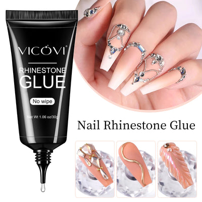 Strong Adhesive Nail Glue For Press On False Nail Tips Acrylic Fake Nails Long-lasting Transparent Nail Rhinestone Glue