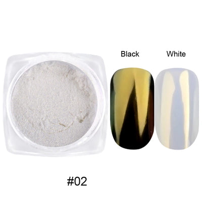 1jar Plating Aurora Chrome Nail Powder High-Gloss Moonlight Mirror Fine Glitter Pigment Aurora Pearl  Rubbing Dust Chrome Nails