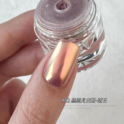 1jar Plating Aurora Chrome Nail Powder High-Gloss Moonlight Mirror Fine Glitter Pigment Aurora Pearl  Rubbing Dust Chrome Nails