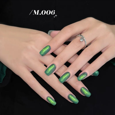 MIANEL 12ML 1-10pcs Summer New Style Blue Glass Bead Cat Eye Gel Nail Polish Blue Crystal Nail Polish Blue Nails White Nails