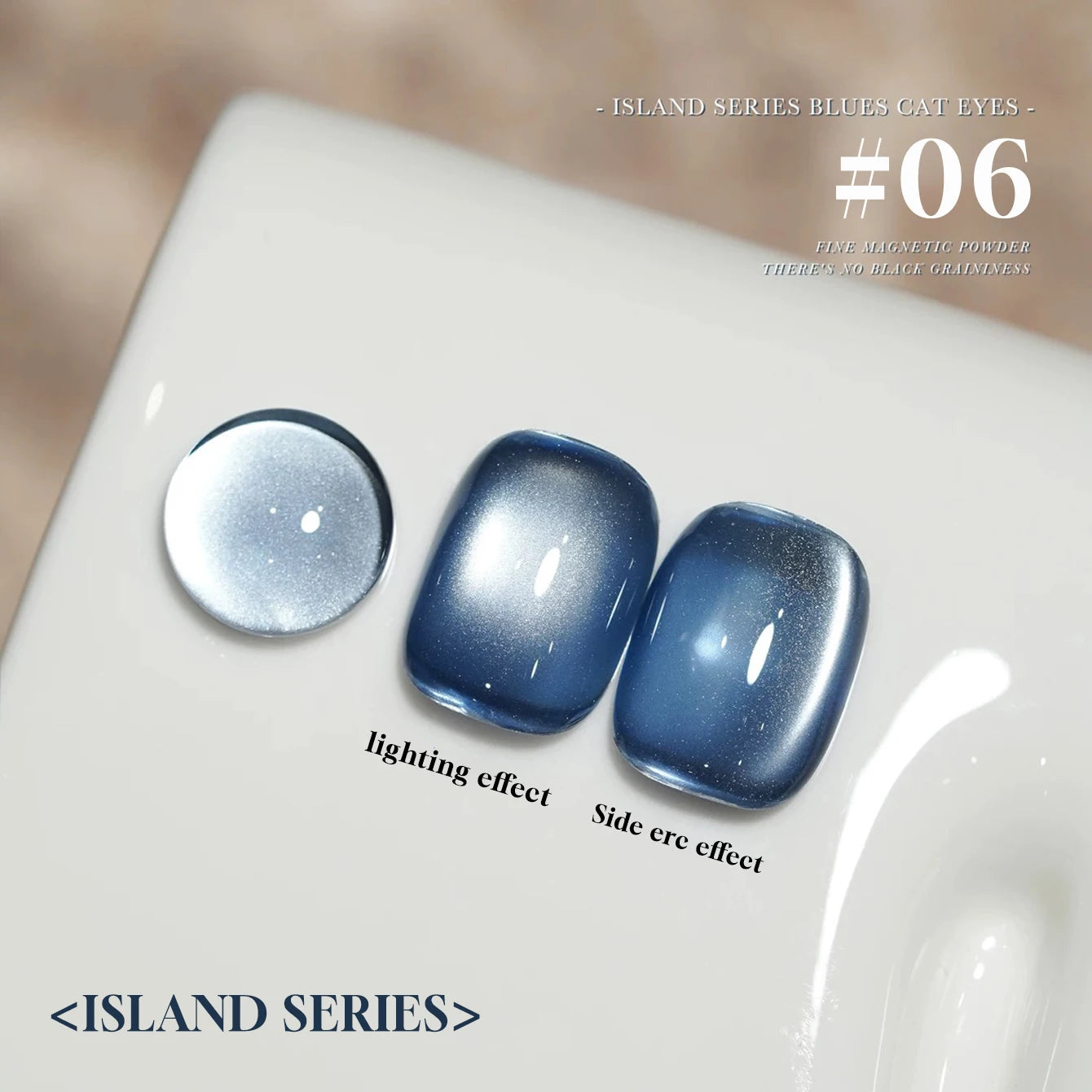 MIANEL 12ML 1-10pcs Summer New Style Blue Glass Bead Cat Eye Gel Nail Polish Blue Crystal Nail Polish Blue Nails White Nails