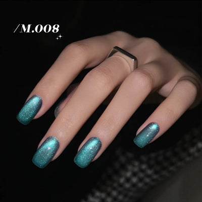 MIANEL 12ML 1-10pcs Summer New Style Blue Glass Bead Cat Eye Gel Nail Polish Blue Crystal Nail Polish Blue Nails White Nails